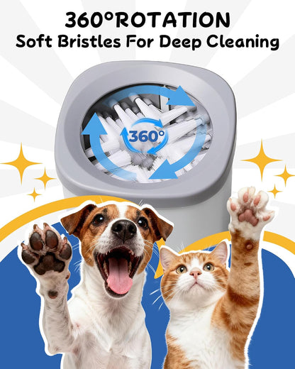 Electric Dog Paw Cleaner - Automatic Two-Speed Foot Washer for Medium to Large Dogs and Cats