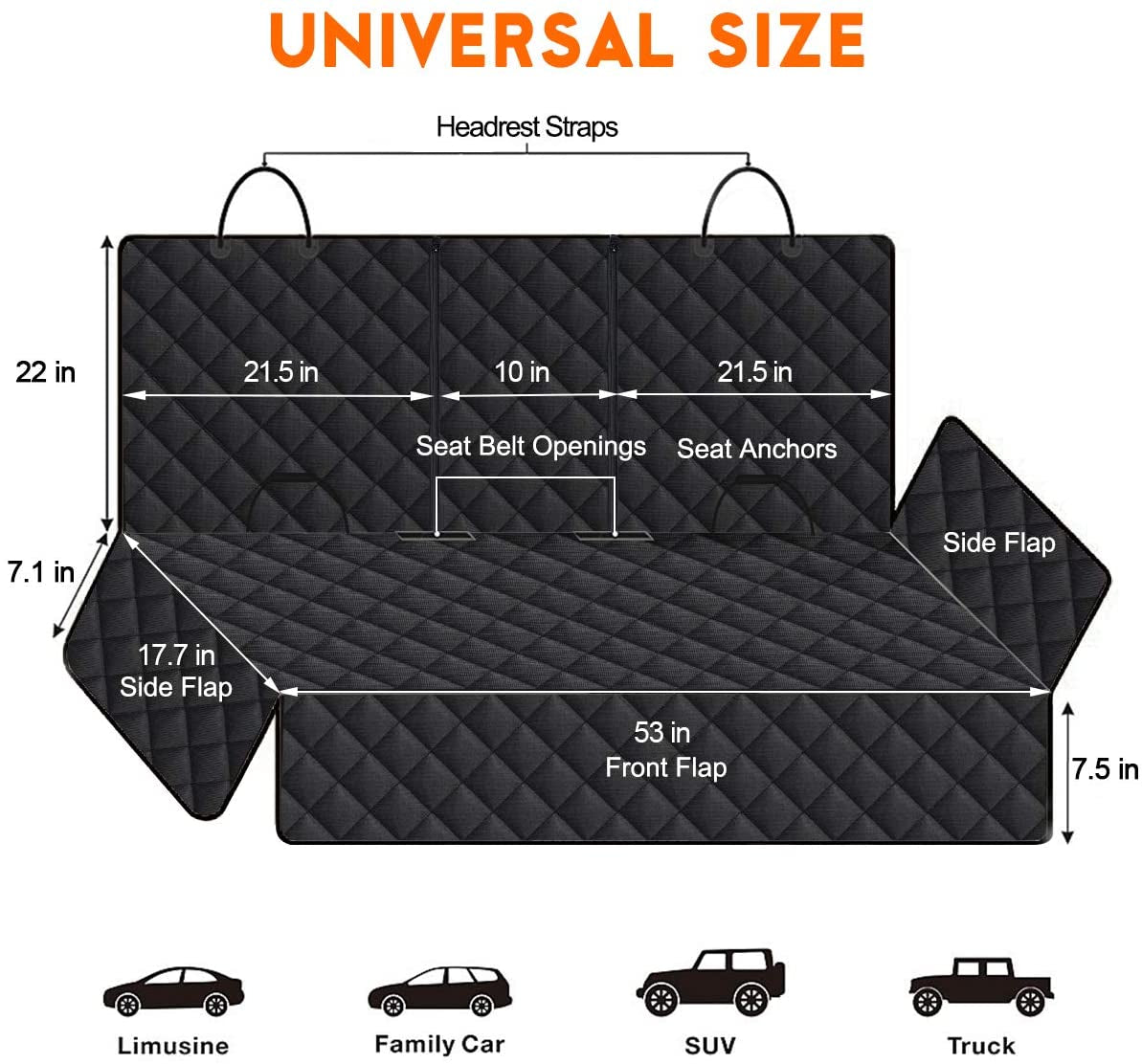 Premium Dog Car Seat Cover - Protective Back Seat Cover for Pets