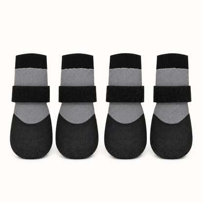 Pack of 4 Waterproof Dog Boots, Silicone Non-Slip and Wear-Resistant Pet Shoes, Outdoor Sports Puppy Shoes, Paw-Protecting Booties, Can Be Used as Socks or Shoes