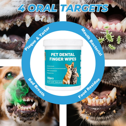 Edenwag Veterinary-Recommended Pet Dental Wipes for Dogs and Cats – Freshens Breath, Reduces Plaque and Tartar, Promotes Healthy Gums, Alternative to Traditional Toothbrushes and Toothpaste
