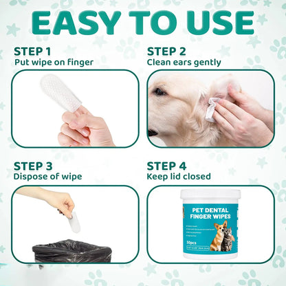 Edenwag Veterinary-Recommended Pet Dental Wipes for Dogs and Cats – Freshens Breath, Reduces Plaque and Tartar, Promotes Healthy Gums, Alternative to Traditional Toothbrushes and Toothpaste