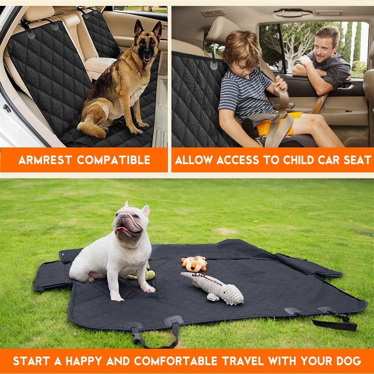 Premium Dog Car Seat Cover - Protective Back Seat Cover for Pets