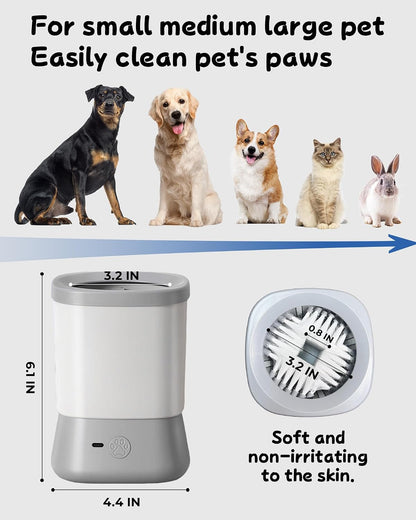 Electric Dog Paw Cleaner - Automatic Two-Speed Foot Washer for Medium to Large Dogs and Cats