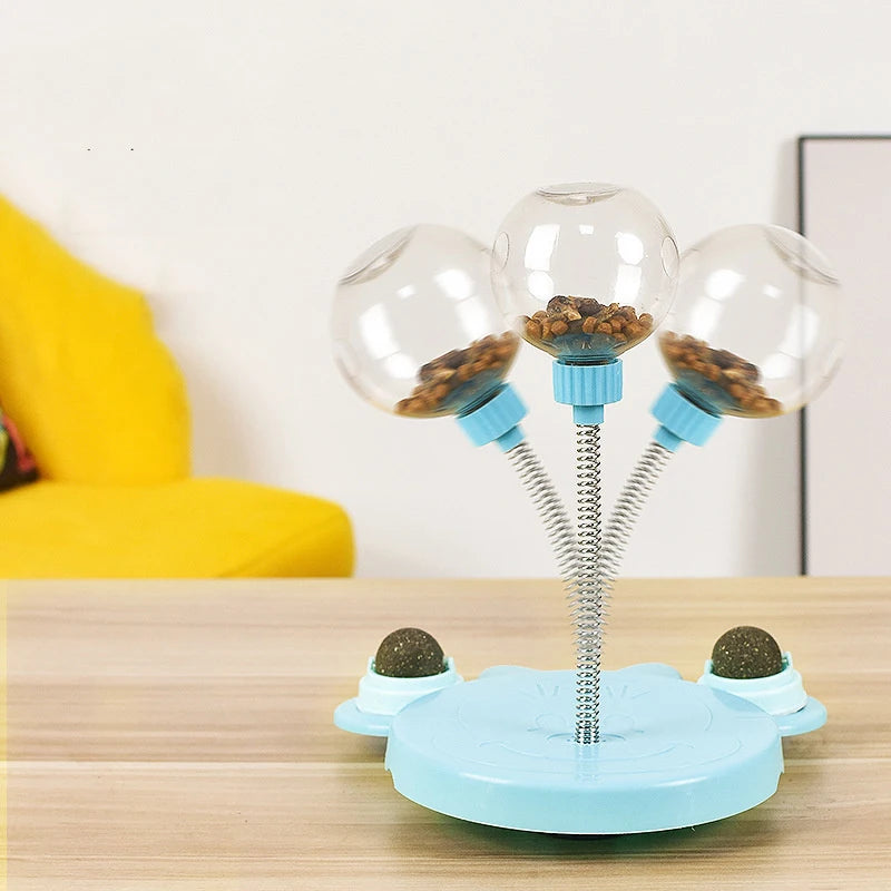 Interactive Pet Puzzle Food Dispenser Ball Toy for Cats and Dogs - Treat-Leaking, Catnip-Infused Slow Feeder and Engaging Pet Accessory
