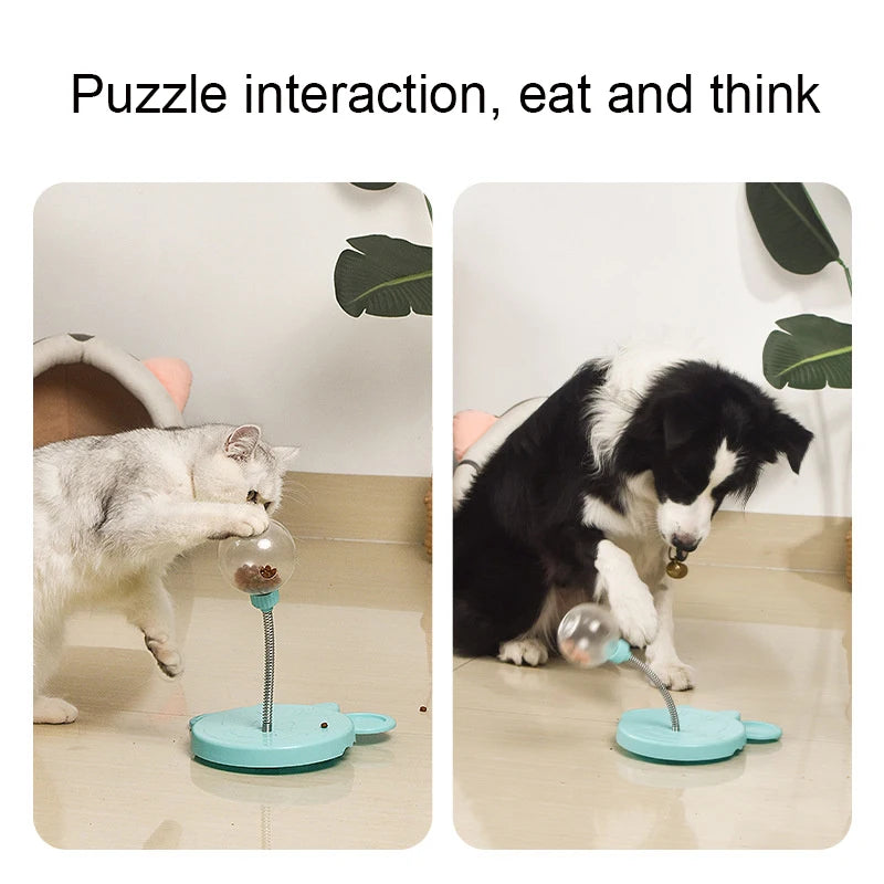 Interactive Pet Puzzle Food Dispenser Ball Toy for Cats and Dogs - Treat-Leaking, Catnip-Infused Slow Feeder and Engaging Pet Accessory