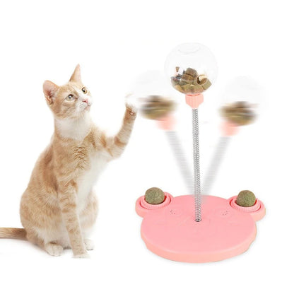 Interactive Pet Puzzle Food Dispenser Ball Toy for Cats and Dogs - Treat-Leaking, Catnip-Infused Slow Feeder and Engaging Pet Accessory