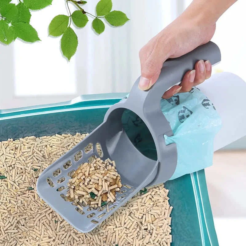 Premium Cat Litter Scoop with Refill - Reusable Pet Cleaning Tool for Efficient Cat Waste Management