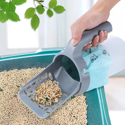 Premium Cat Litter Scoop with Refill - Reusable Pet Cleaning Tool for Efficient Cat Waste Management