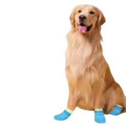 Pack of 4 Waterproof Dog Boots, Silicone Non-Slip and Wear-Resistant Pet Shoes, Outdoor Sports Puppy Shoes, Paw-Protecting Booties, Can Be Used as Socks or Shoes