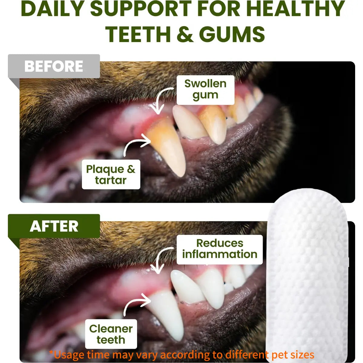 Edenwag Veterinary-Recommended Pet Dental Wipes for Dogs and Cats – Freshens Breath, Reduces Plaque and Tartar, Promotes Healthy Gums, Alternative to Traditional Toothbrushes and Toothpaste