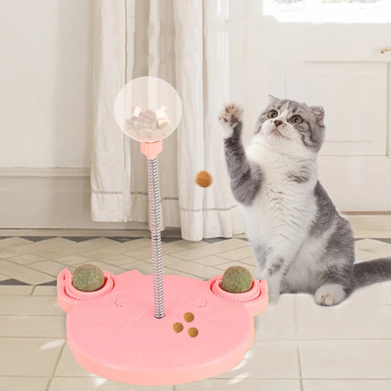 Interactive Pet Puzzle Food Dispenser Ball Toy for Cats and Dogs - Treat-Leaking, Catnip-Infused Slow Feeder and Engaging Pet Accessory